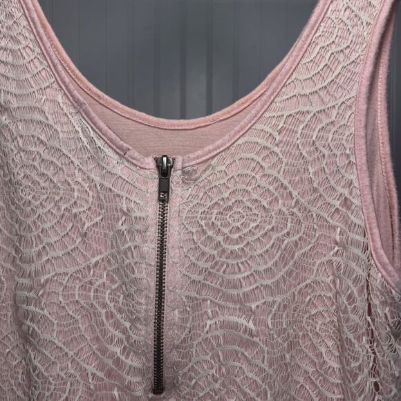 MissChievous Blouse Pink Barbie Coquette Lace Tank Sleeveless Layered Scoop Neck - Picture 7 of 10